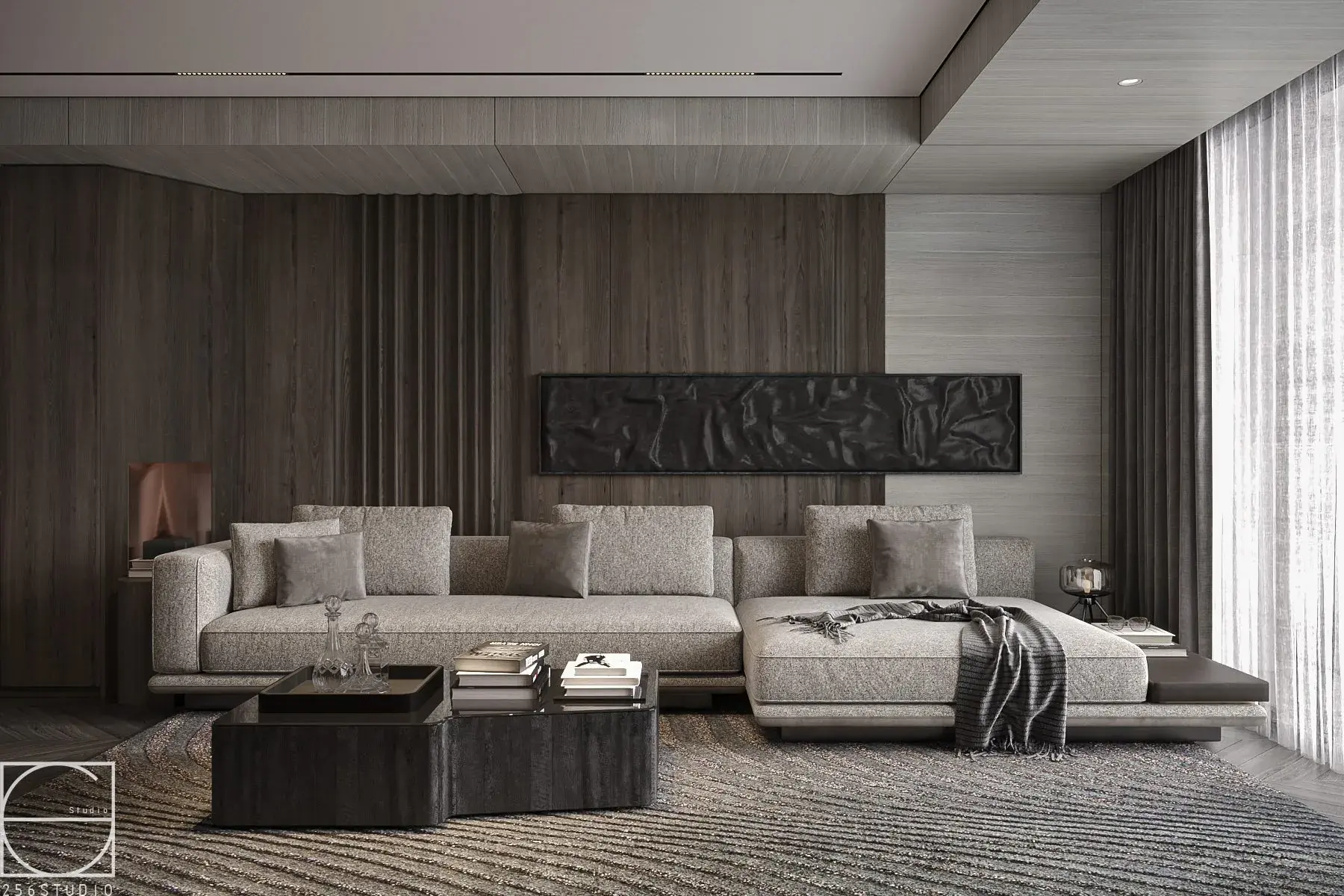 Living Room – Kitchen Interior Model Download By 256 Studio