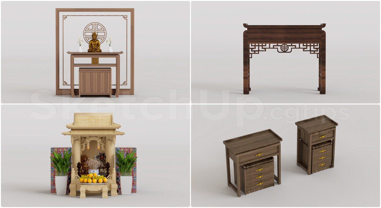 thư viện 3D Sketchup phụ kiện Phòng Thờ — preview 1 (cgtips)