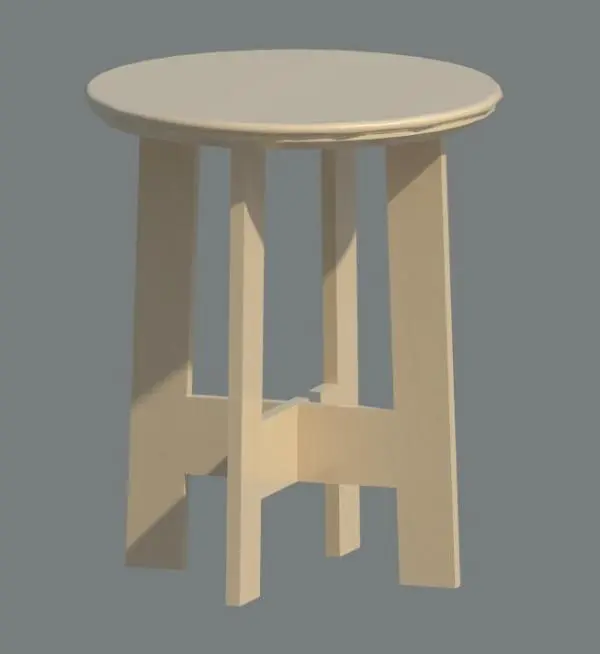 Round Taboret — preview 1, by sniksder (RevitCity, CC0)