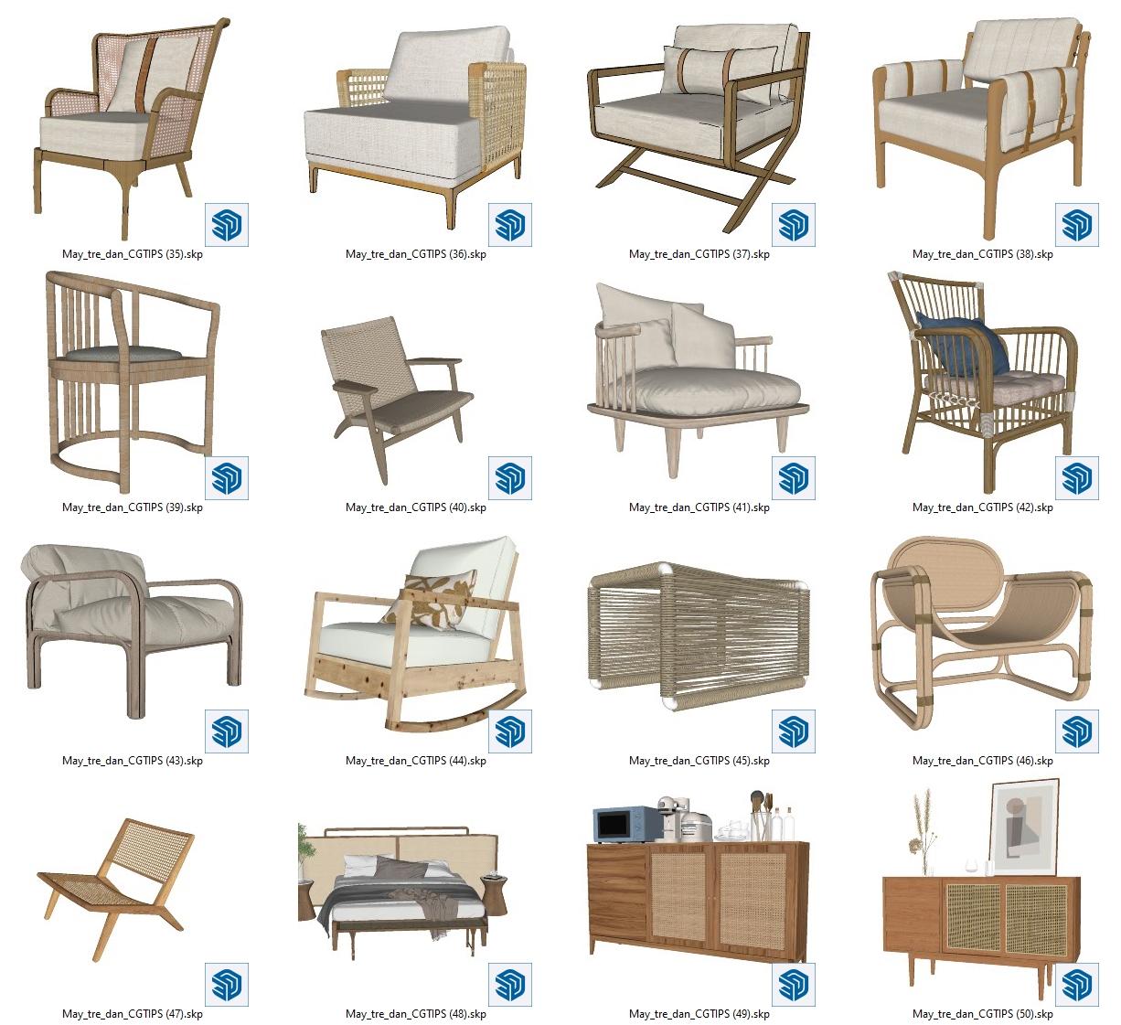 A Collection Of Furniture Rattan