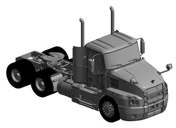 Mack Semi Truck Daycab — preview 1, by fs22 (RevitCity, CC0)