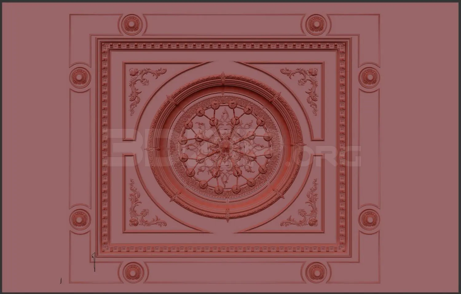 Neoclassical Plaster Ceiling — preview 1 (3dzip, CC0)