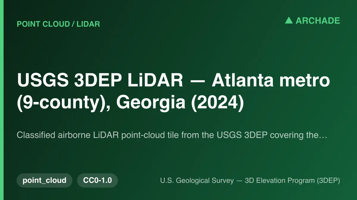 USGS 3DEP LiDAR — Atlanta metro (9-county), Georgia (2024)