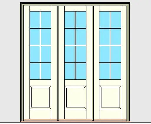 Kolbe Ultra Series Inswing Entrance Door 3-Wide 1-Panel Oak Sill Units