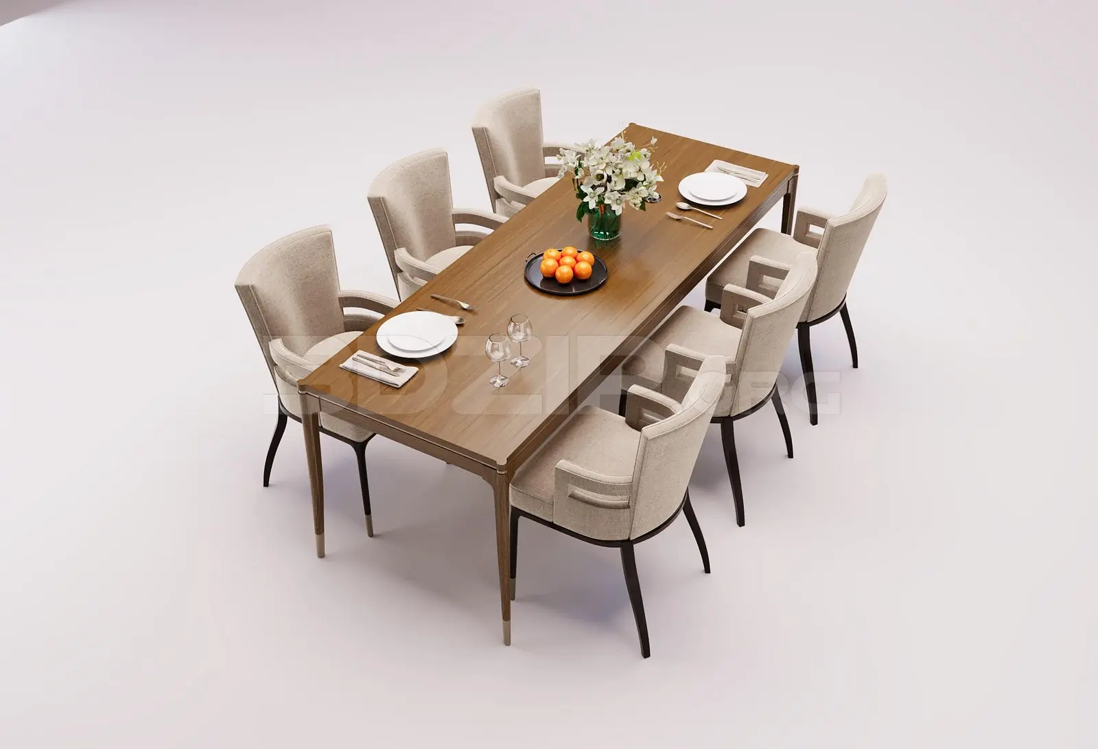Dining Table And Chair — preview 1 (3dzip)