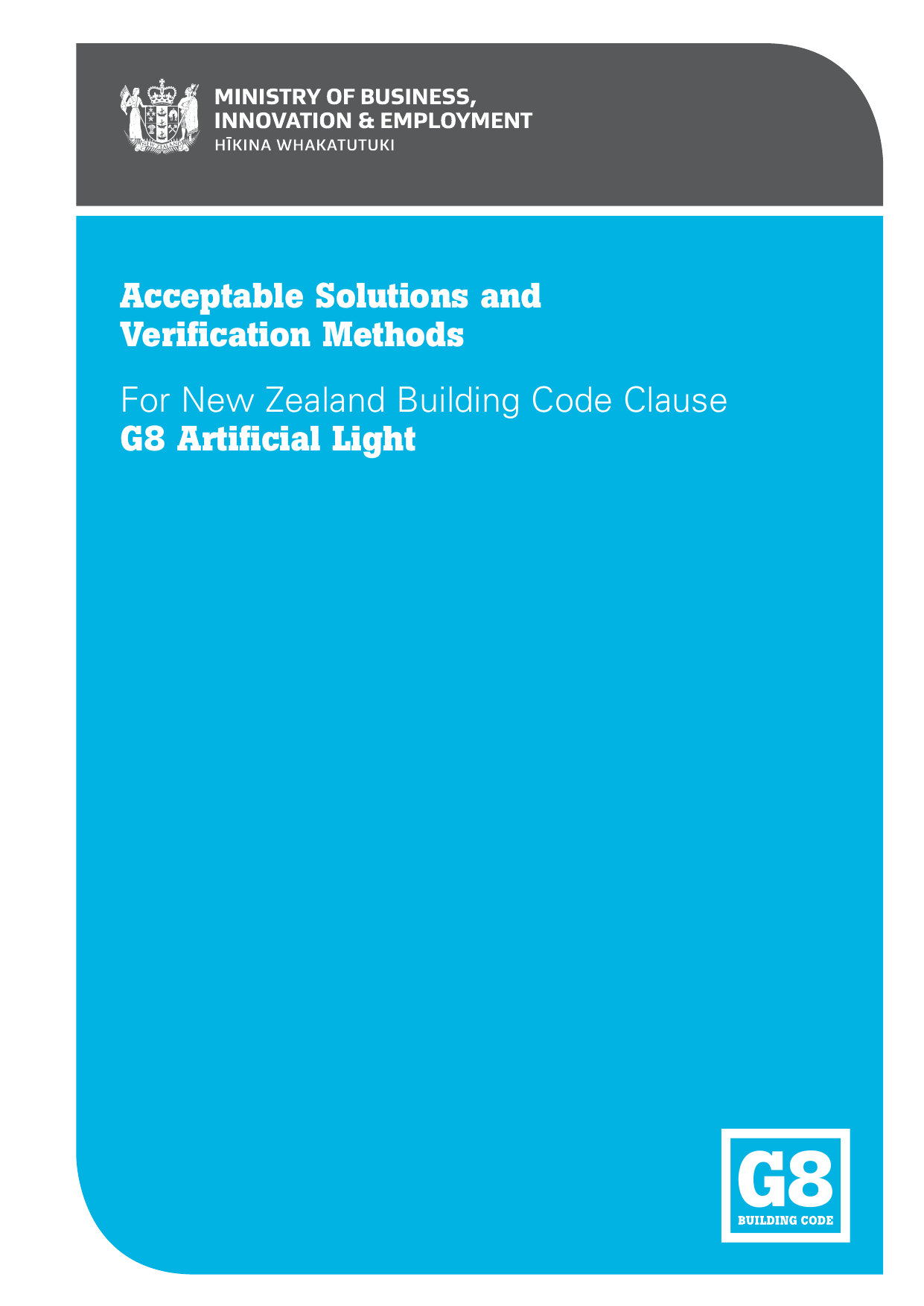New Zealand Building Code G8 — Artificial Light (Acceptable Solution)