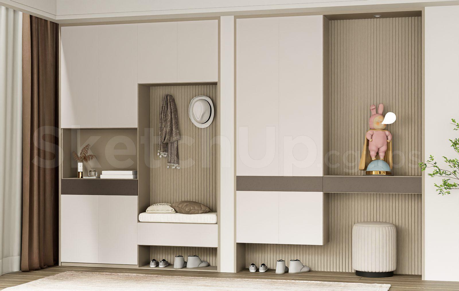 Modern Shoe Cabinet SketchUp 3D Model