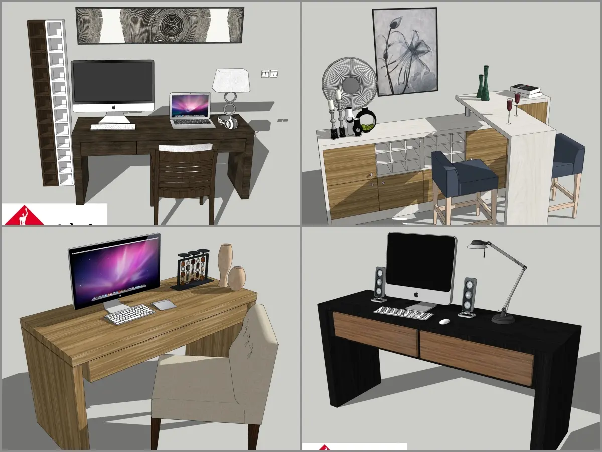 Combo study modern Desk