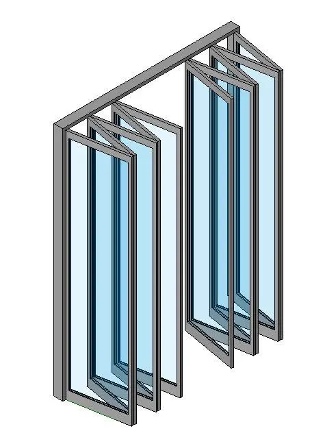 Curtain wall folding doors