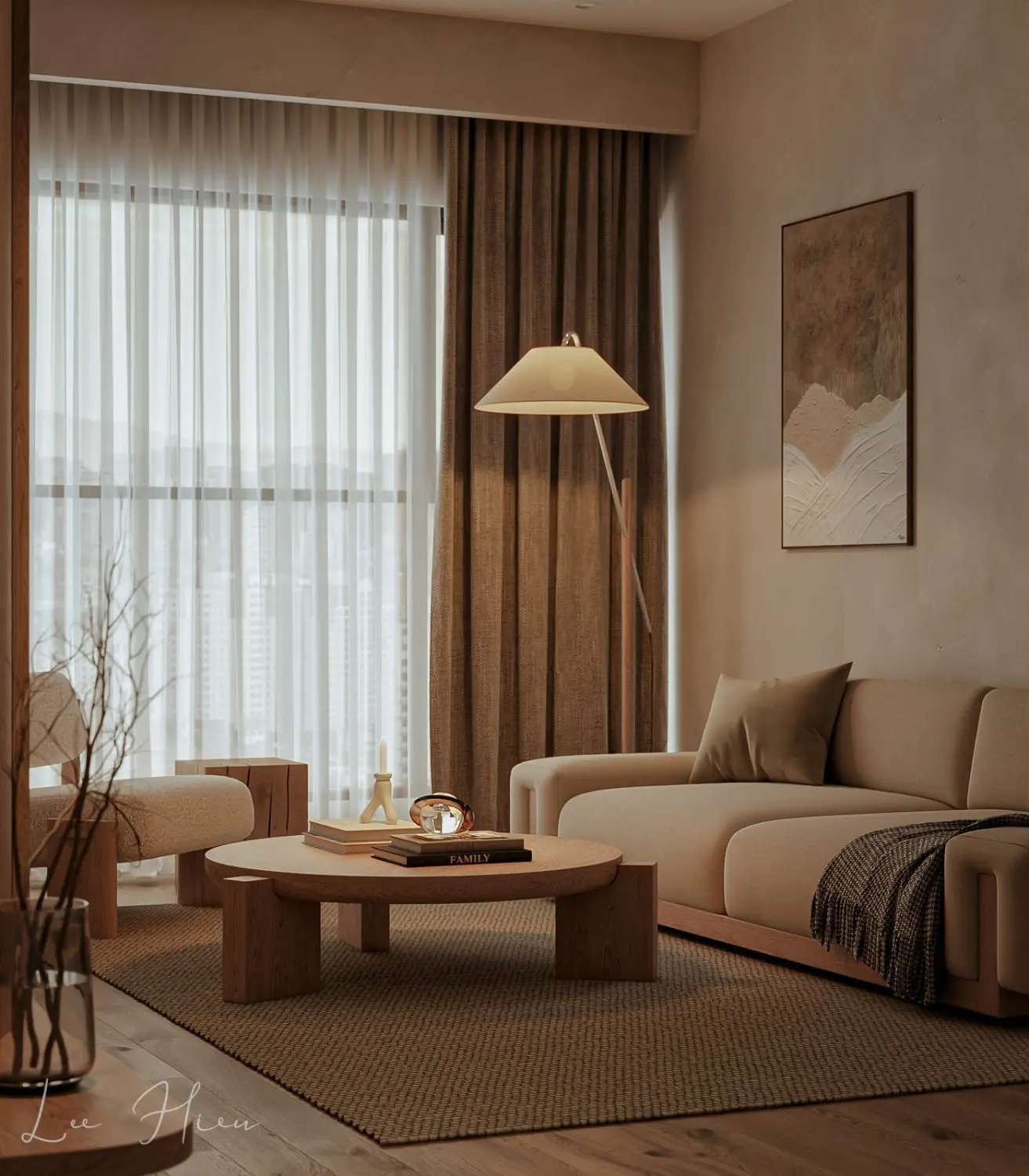 Living Room – Kitchen Interior — preview 1, by Le Hieu (3dzip, CC0)