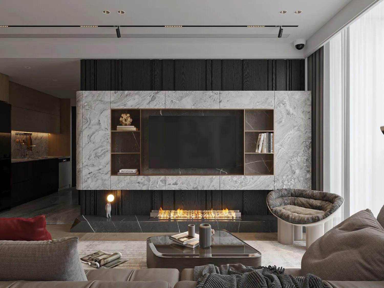 Living Room – Kitchen Interior