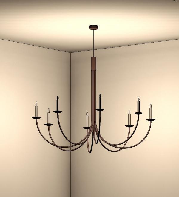 8-Lt Minimal Traditional Pendant Chandelier