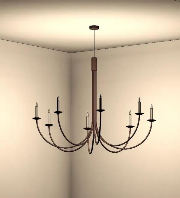 8-Lt Minimal Traditional Pendant Chandelier