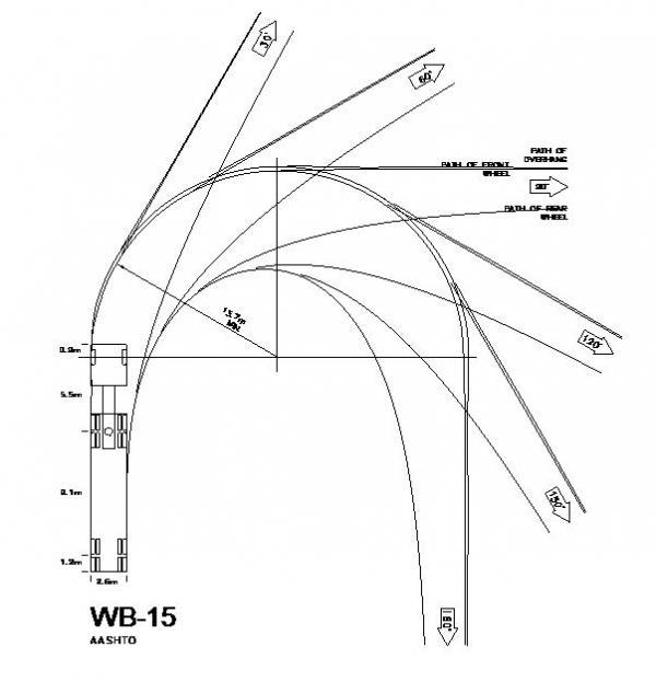 Greenbook WB-15M vehicle turning template