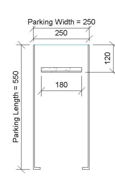 Parking Slot With Wheel Stopper