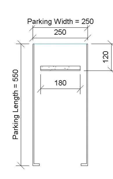 Parking Slot With Wheel Stopper