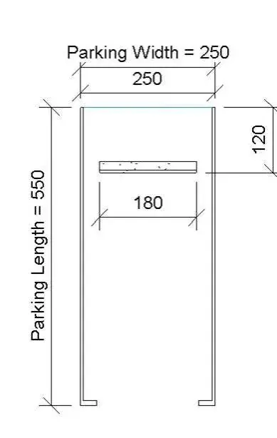 Parking Slot With Wheel Stopper