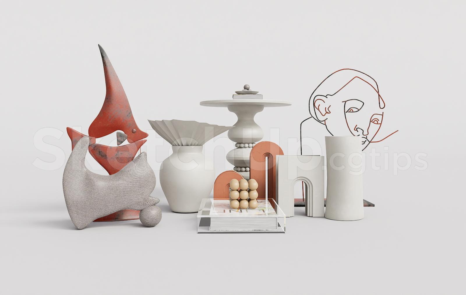 Modern Abstract Table Decor Scene – Minimalist