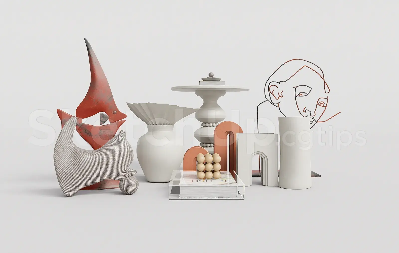 Modern Abstract Table Decor Scene – Minimalist