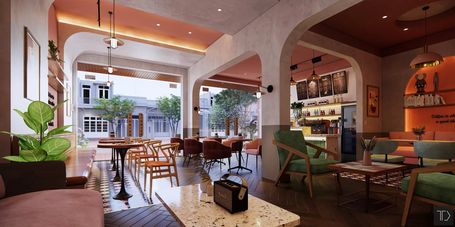 Interior Coffee room Scene