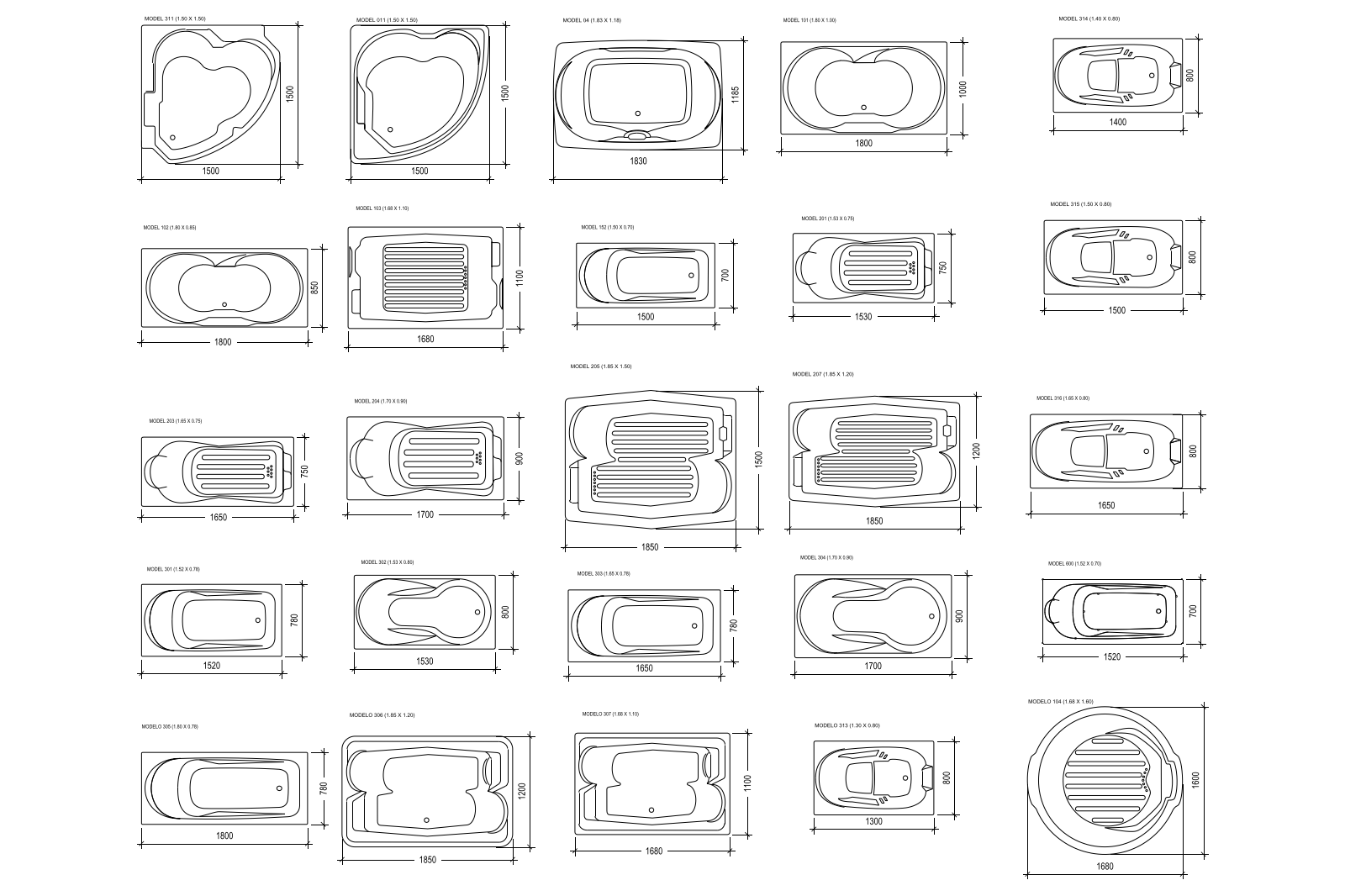 SPA Baths for Plans