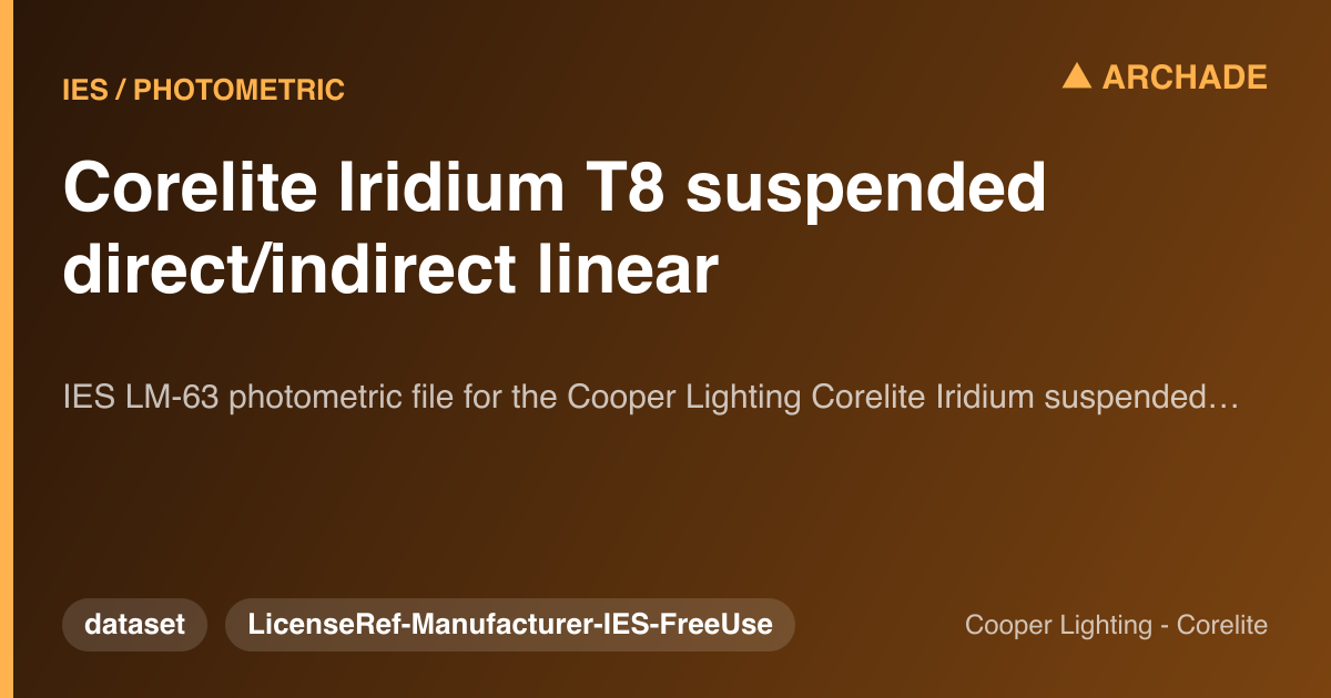 Corelite Iridium T8 suspended direct/indirect linear
