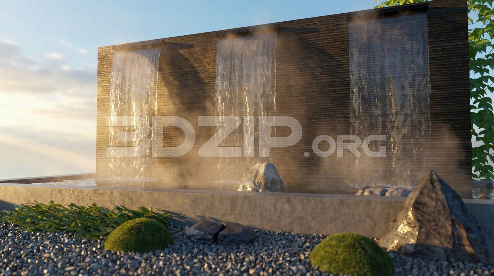 Waterfall Scene Tutorial – Photorealistic Outdoor Fountain Render
