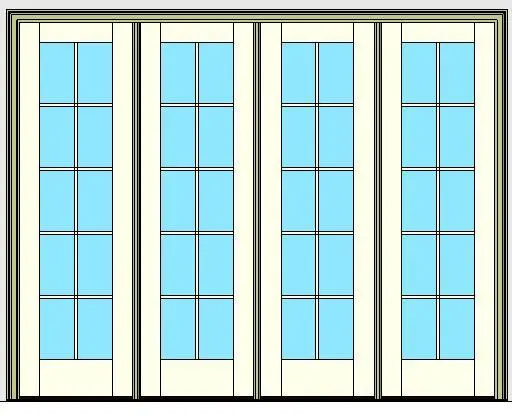 Kolbe Ultra Series Inswing Patio Door 4-Wide Handicap Sill Units — preview 1, by Kolbe (RevitCity, CC0)