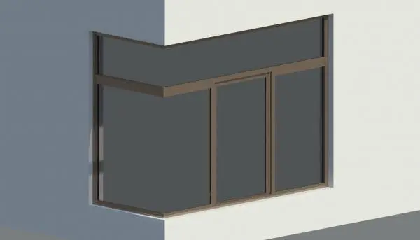 Ventana Esquinera Arte Render