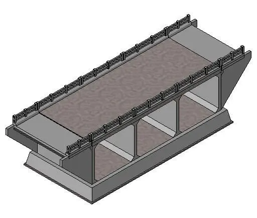 One to multy cell Box type RCC Bridge — preview 1, by Contriver Bim Design Studio by Er. L.J.Upadhyay. (RevitCity, CC0)