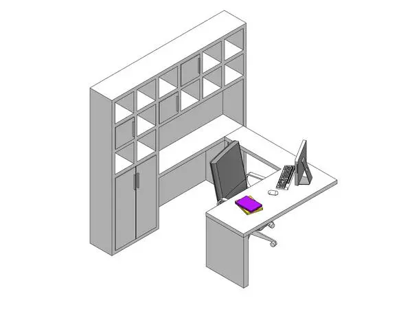 Wall Storage Unit with Desk