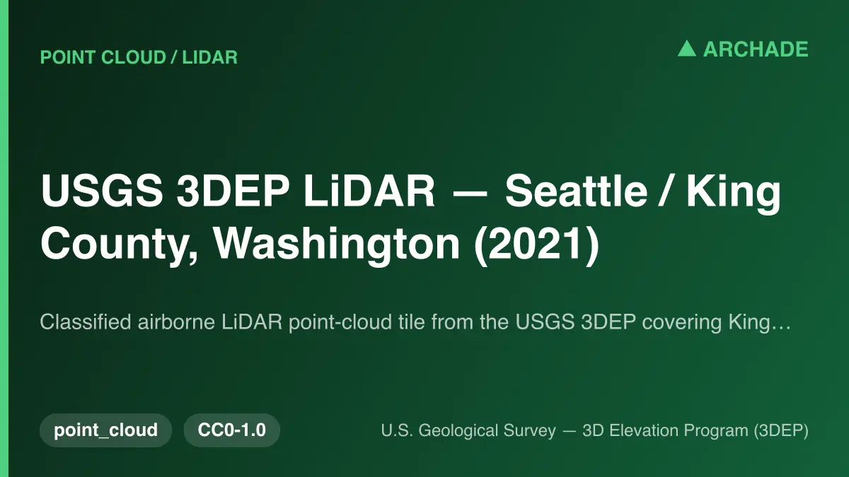 USGS 3DEP LiDAR — Seattle / King County, Washington (2021)