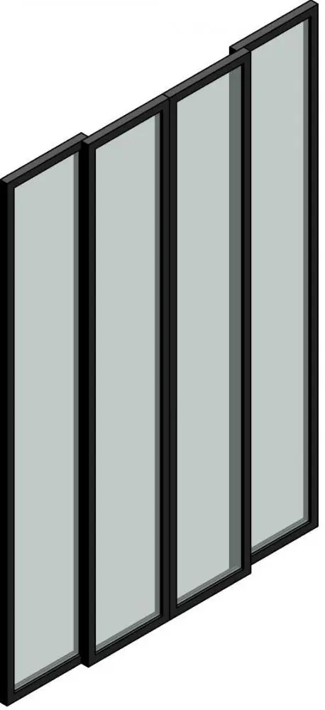 4 Panel double sliding door - Curtain Wall — preview 1, by daversd (RevitCity, CC0)