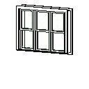 Double Hung Window - Triple with Trim