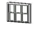Double Hung Window - Triple with Trim — preview 1, by Revit 5.1 Subscription Library (RevitCity, CC0)