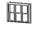 Double Hung Window - Triple with Trim