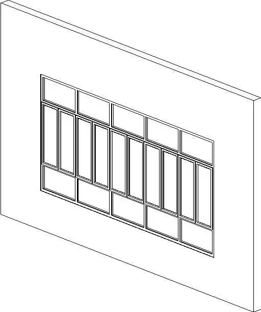 Ribbon window - 5 panel with opening sections