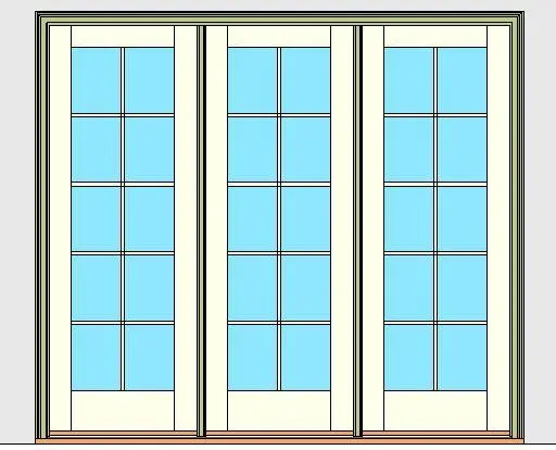 Kolbe Ultra Series Inswing Patio Door 3-Wide Oak Sill Units — preview 1, by Kolbe (RevitCity, CC0)