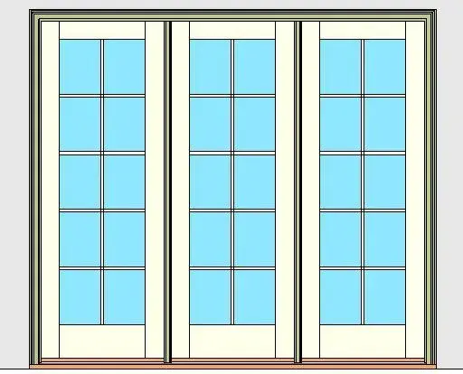 Kolbe Ultra Series Inswing Patio Door 3-Wide Oak Sill Units