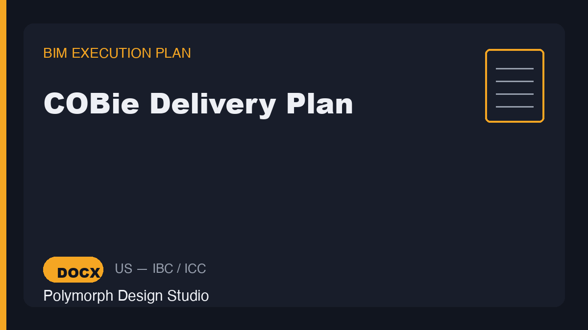 COBie Delivery Plan