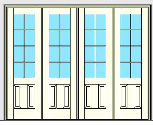 Kolbe Ultra Series Outswing Entrance Door 4-Wide 2-Panel Handicap Sill Units — preview 1, by Kolbe (RevitCity, CC0)