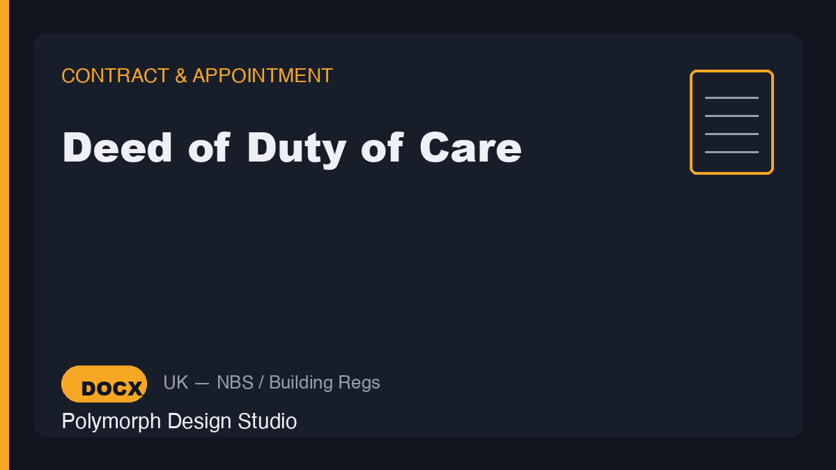 Deed of Duty of Care