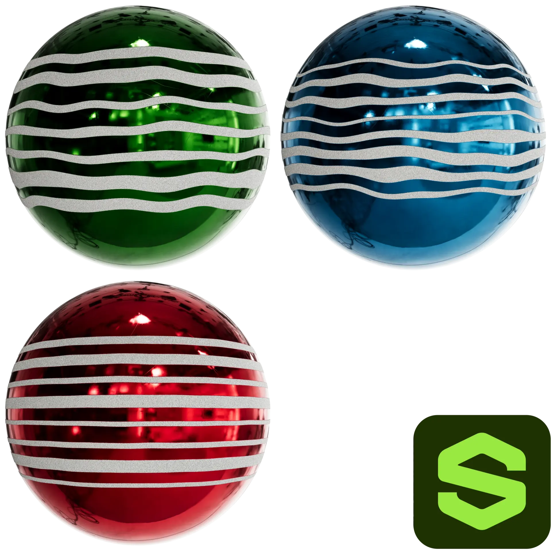 Christmas Tree Ornament Substance 003 — preview 1 (ambientCG, CC0)