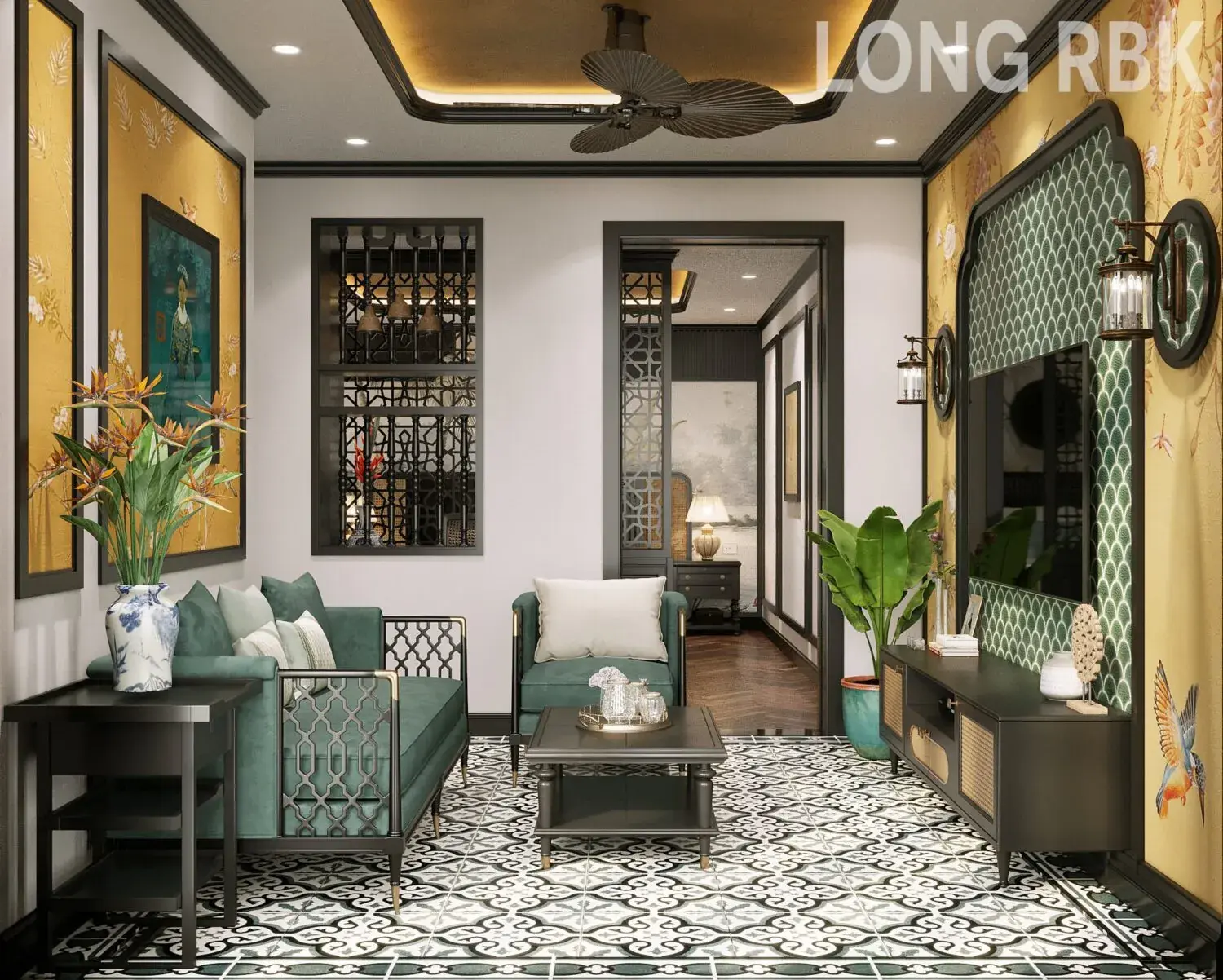 Interior Indochine Scene