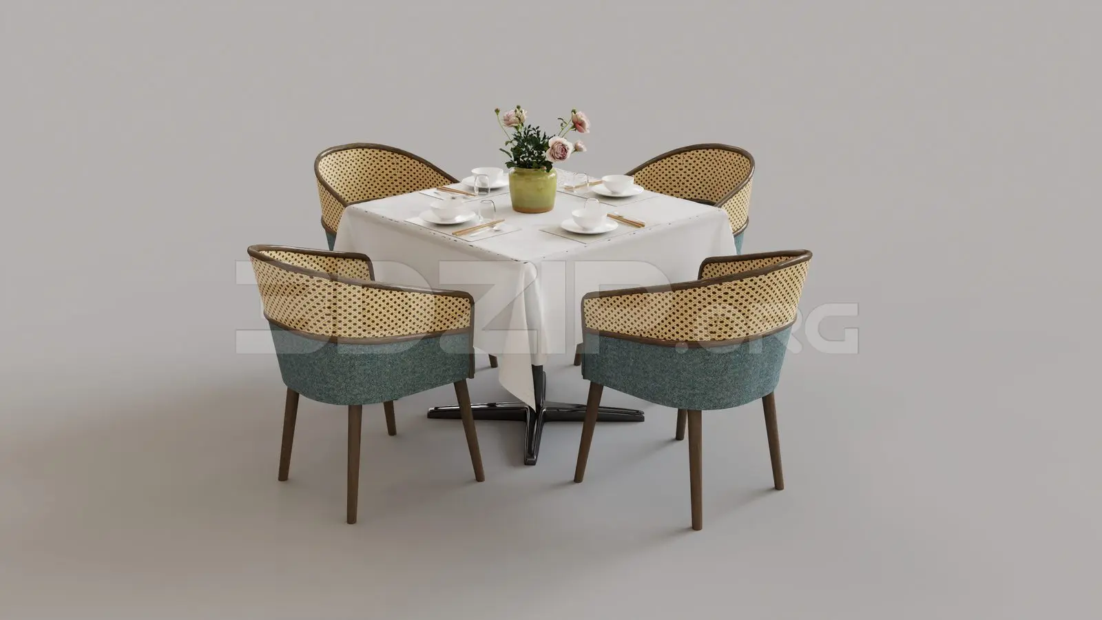 Dining Table And Chair — preview 1 (3dzip, CC0)
