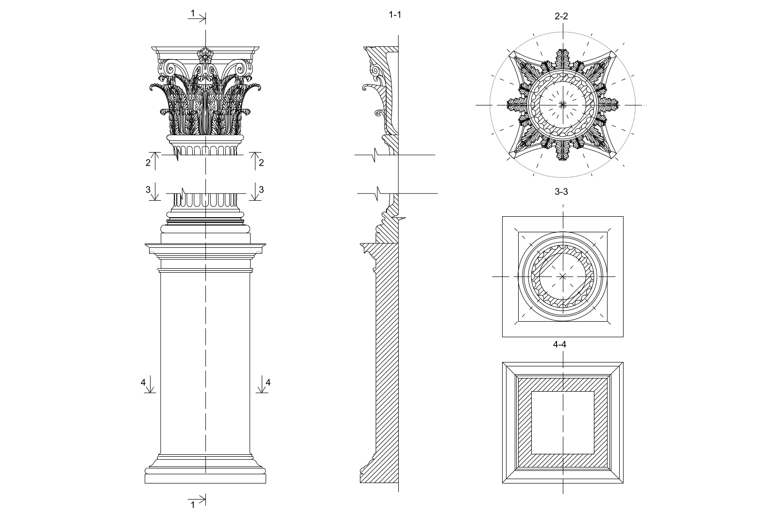 Corinthian column with pedestal