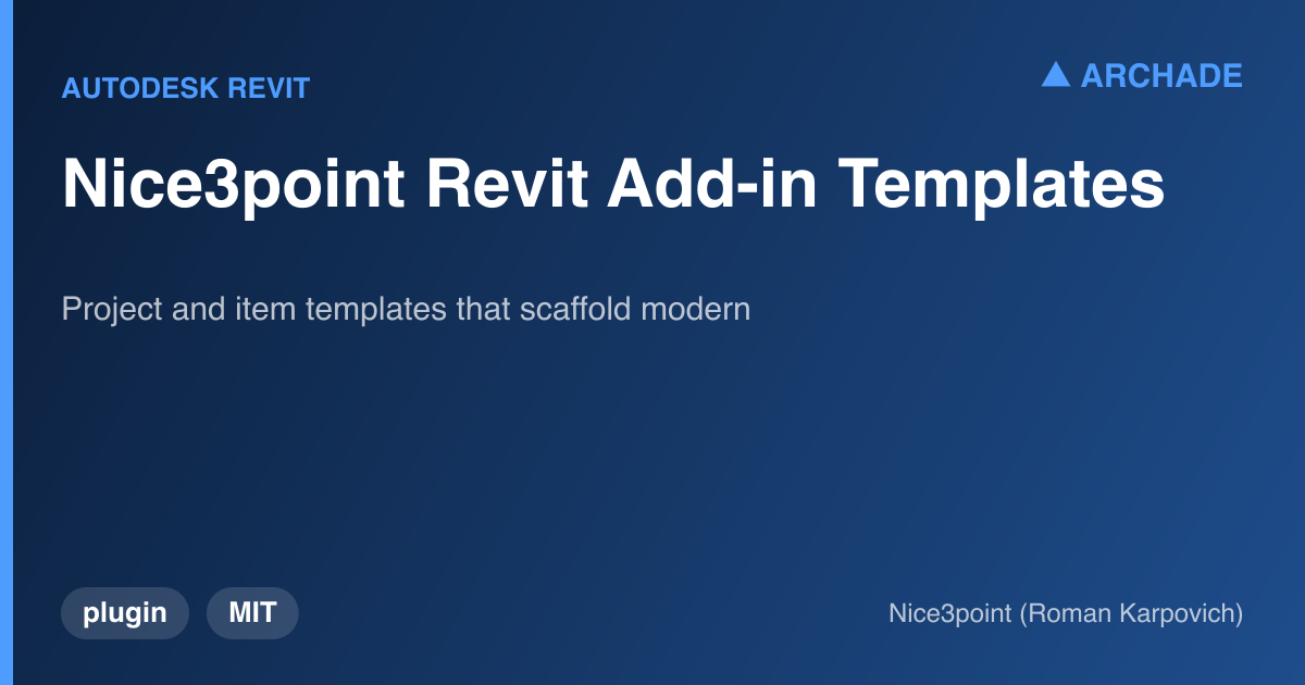 Nice3point Revit Add-in Templates