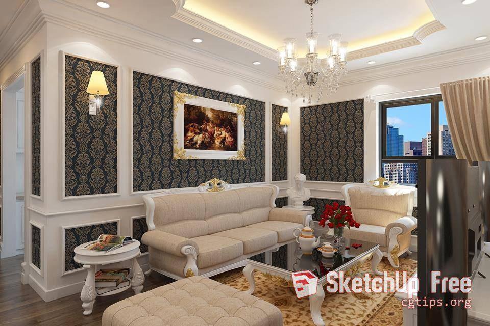 Interior Livingroom Sketchup Model Nguyen Minh Hieu