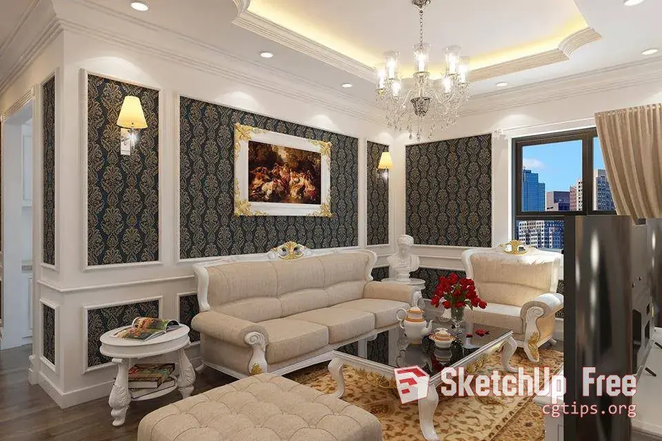 Interior Livingroom Sketchup Model Nguyen Minh Hieu
