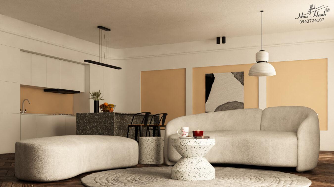 Interior Living Room- Kitchen